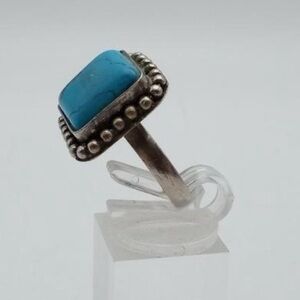 Handmade Turquoise and Sterling Silver Ring Size 8